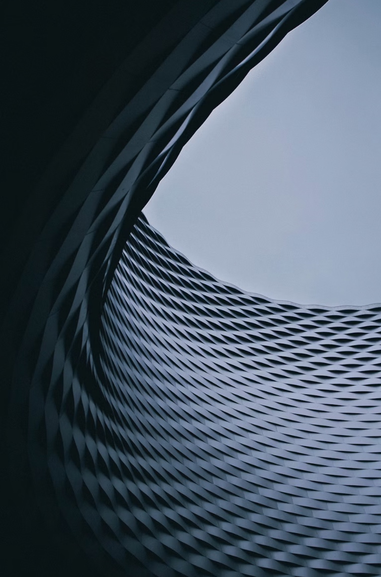 Curved architectural facade